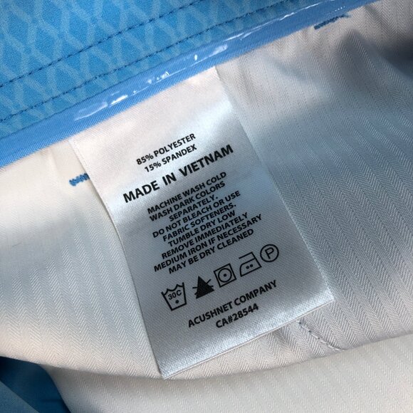 FootJoy Shorts‎ Men's 34x9 Blue Tonal Print Geometric All Over Golf Lightweight - Picture 12 of 14